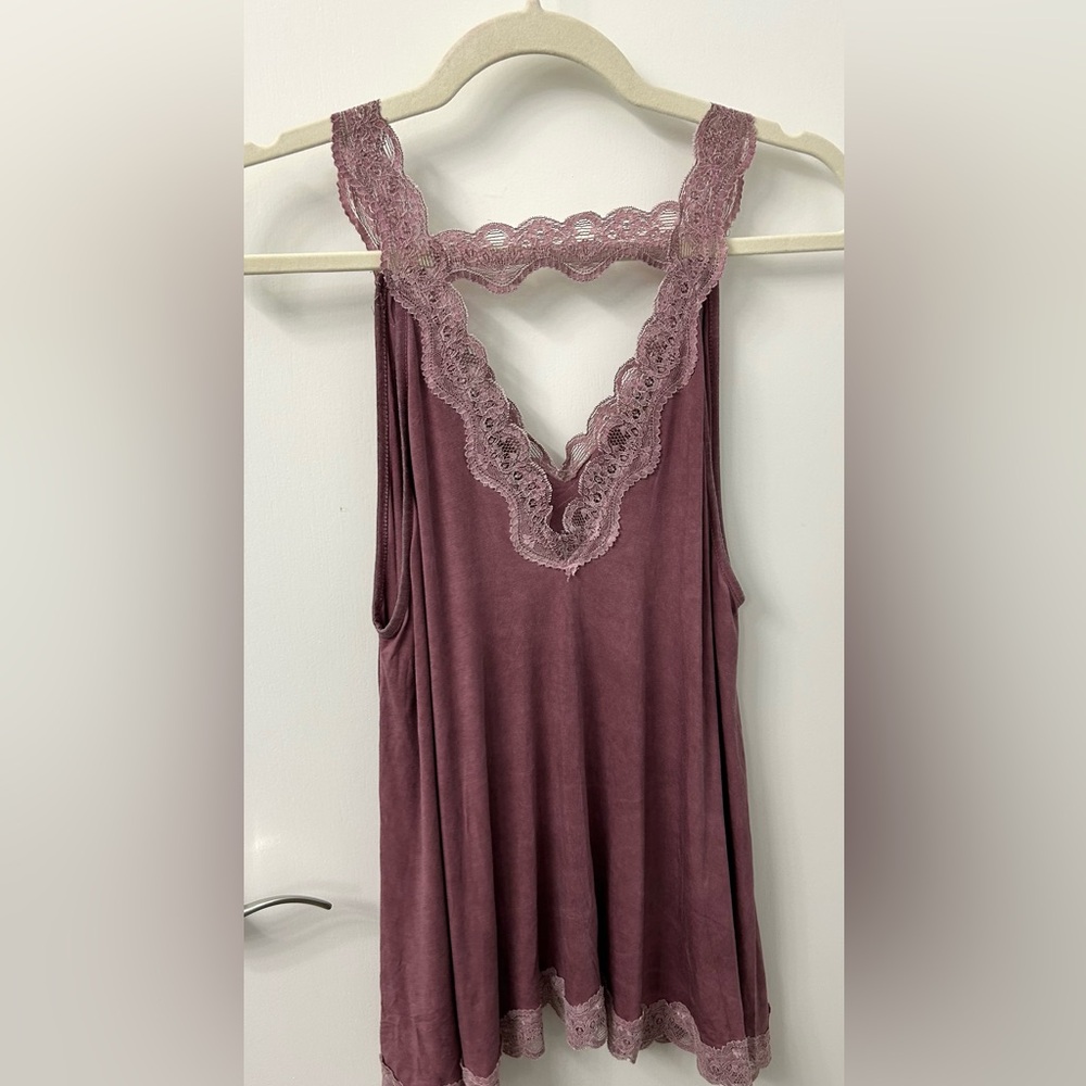 POL Mauve Lace Trim Chemise - Picture 2 of 5